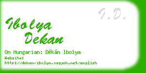ibolya dekan business card