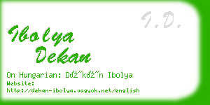 ibolya dekan business card